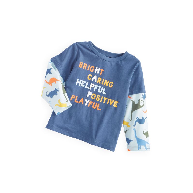 First Impressions Baby Boys Long Sleeve Feeling Happy T-Shirt